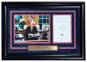 Bill Clinton Signed In Blue Framed Mock Impeachment Letter Monica Lewinsky JSA