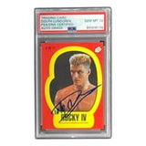 Dolph Lundgren Signed Ivan Drago 1985 Topps #8 Sticker Card PSA/DNA Gem MT 10 - Sports Integrity