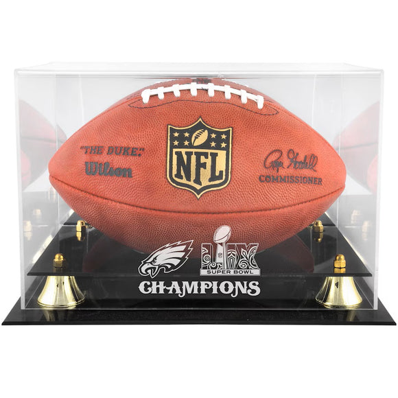 Pre-Order Philadelphia Eagles Super Bowl LIX Champions Golden Classic Football Logo Display Case