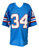 Earl Campbell Houston Signed Light Blue Football Jersey HOF 91 Inscribed BAS ITP - Sports Integrity