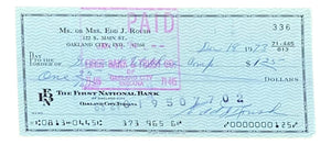 Edd Roush Cincinnati Reds Signed Bank Check #336 BAS - Sports Integrity