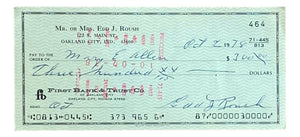 Edd Roush Cincinnati Reds Signed Bank Check #464 BAS - Sports Integrity