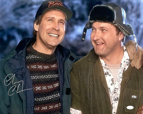 Chevy Chase Signed 16x20 Christmas Vacation Photo w/ Cousin Eddie JSA - Sports Integrity