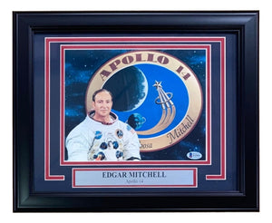 Astronaut Edgar Mitchell Signed Framed 8x10 Apolo 14 Photo BAS - Sports Integrity