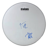 Joe Elliott Phil Collen Def Leppard Signed 15" Flt White Evans Drum Head JSA ITP - Sports Integrity