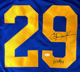 Eric Dickerson Los Angeles Signed Blue Football Jersey HOF 99 JSA - Sports Integrity