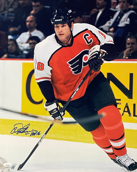 Eric Lindros Signed Philadelphia Flyers 16x20 Photo HOF 16 Inscription JSA Holo - Sports Integrity