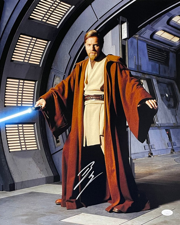 Ewan McGregor Signed 16x20 Star Wars Obi - Wan Kenobi Pose Photo JSA - Sports Integrity