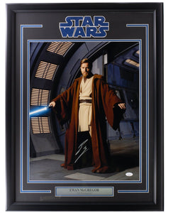 Ewan McGregor Signed Framed 16x20 Star Wars Obi - Wan Kenobi Pose Photo JSA - Sports Integrity