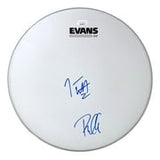 Joe Elliott Phil Collen Def Leppard Signed 13" Flt White Evans Drum Head JSA ITP - Sports Integrity