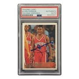 Allen Iverson Signed 1996 Topps #171 Philadelphia 76ers Rookie Card PSA/DNA - Sports Integrity