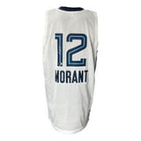 Ja Morant Signed Custom White Pro - Style Basketball Jersey BAS - Sports Integrity