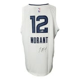 Ja Morant Signed Memphis Grizzlies White Fanatics Basketball XL Jersey BAS - Sports Integrity