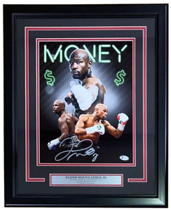 Floyd Mayweather Jr Signed Framed 11x14 Money Collage Photo BAS - Sports Integrity