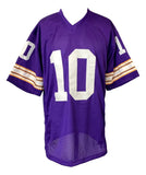 Fran Tarkenton Minnesota Signed Purple Football Jersey BAS - Sports Integrity