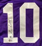 Fran Tarkenton Minnesota Signed Purple Football Jersey BAS - Sports Integrity