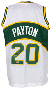 Gary Payton Seattle Signed White Basketball Jersey BAS ITP - Sports Integrity