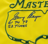 Gary Player Signed Framed 2018 Masters Golf Flag 61 74 78 52 Times Insc BAS LOA - Sports Integrity