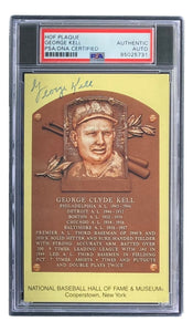 George Kell Signed 4x6 Detroit Tigers HOF Plaque Card PSA/DNA 8502731 - Sports Integrity