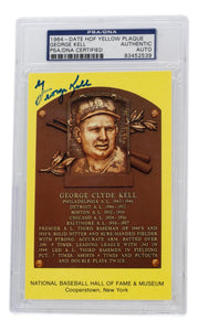 George Kell Signed Slabbed Detroit Tigers Hall of Fame Plaque Postcard PSA/DNA 539 - Sports Integrity