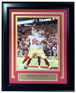 George Kittle Signed Framed 8x10 San Francisco 49ers Spike Photo BAS - Sports Integrity