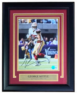 George Kittle Signed Framed 8x10 San Francisco 49ers Catch Photo BAS - Sports Integrity