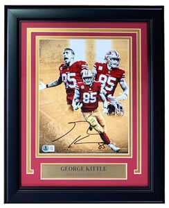 George Kittle Signed Framed 8x10 San Francisco 49ers Collage Photo BAS - Sports Integrity