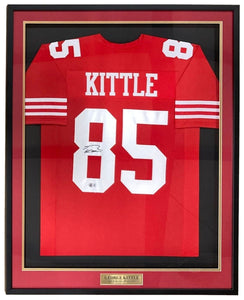 George Kittle San Francisco Signed Framed Red Football Jersey BAS - Sports Integrity