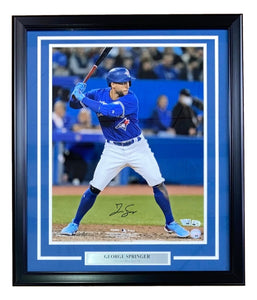 George Springer Signed Framed 16x20 Toronto Blue Jays Photo Fanatics - Sports Integrity