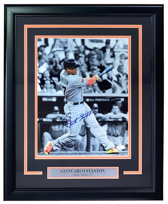 Giancarlo Stanton Signed Framed 11x14 Miami Marlins Photo JSA - Sports Integrity