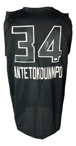 Giannis Antetokounmpo Milwaukee Signed Black Basketball Jersey JSA - Sports Integrity