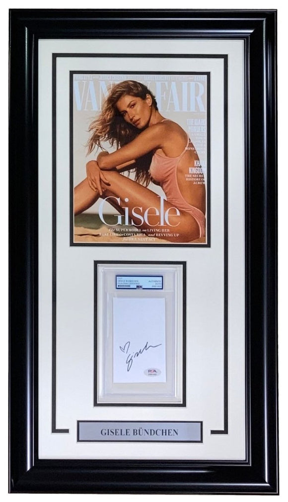 Gisele Bundchen Signed Framed Slabbed Cut Signature w/ 8x10 Photo PSA - Sports Integrity