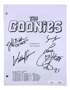 Astin Feldman Cohen Huy Quan Signed The Goonies Script Love Inscribed JSA ITP - Sports Integrity