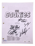 Astin Feldman Cohen Huy Quan Signed The Goonies Script 2 God Bless Insc JSA+PSA - Sports Integrity