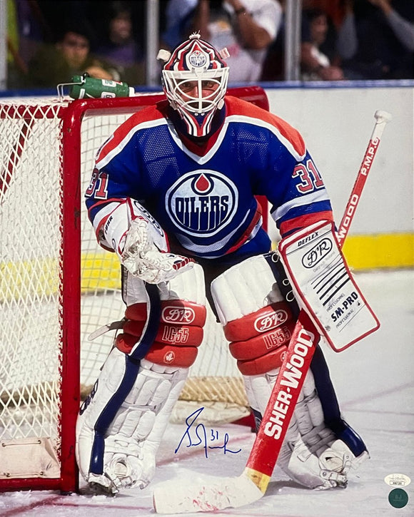 Grant Fuhr Signed Edmonton Oilers 16x20 Hockey Photo JSA - Sports Integrity