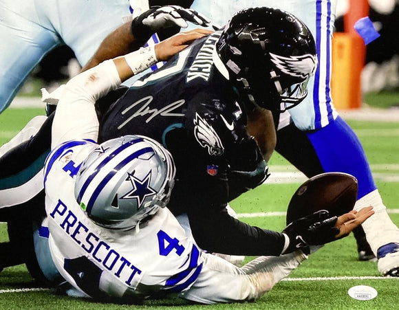 Haason Reddick Signed 11x14 Philadelphia Eagles Sack vs Cowboys Photo JSA ITP - Sports Integrity