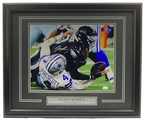 Haason Reddick Signed Framed 11x14 Philadelphia Eagles vs Cowboys Photo JSA ITP - Sports Integrity