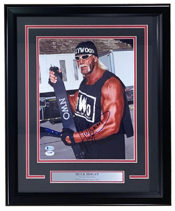 Hollywood Hulk Hogan Signed Framed 11x14 NWO WWE WCW Photo BAS - Sports Integrity