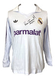 Hugo Sanchez Signed Real Madrid Adidas Soccer Jersey Mar/24 Inscribed JSA - Sports Integrity