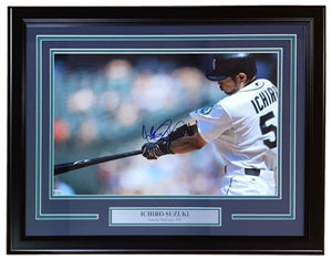 Ichiro Suzuki Signed Framed 12x18 Seattle Mariners Photo BAS - Sports Integrity