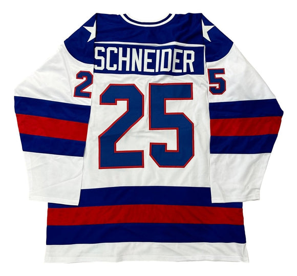 Buzz Schneider White Custom Olympic Hockey Jersey - Sports Integrity