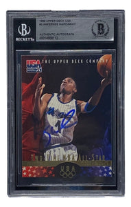 Penny Hardaway Signed Slabbed Upper Deck USA 1996 #3 Basketball Trading Card BAS - Sports Integrity