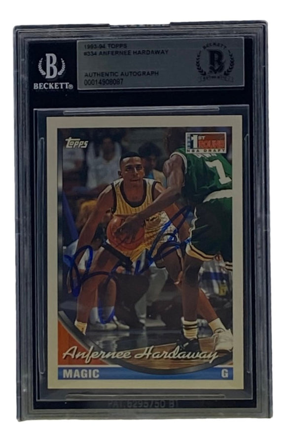 Penny Hardaway Signed Slabbed Orlando Magic 1993 - 94 Topps #334 BAS - Sports Integrity