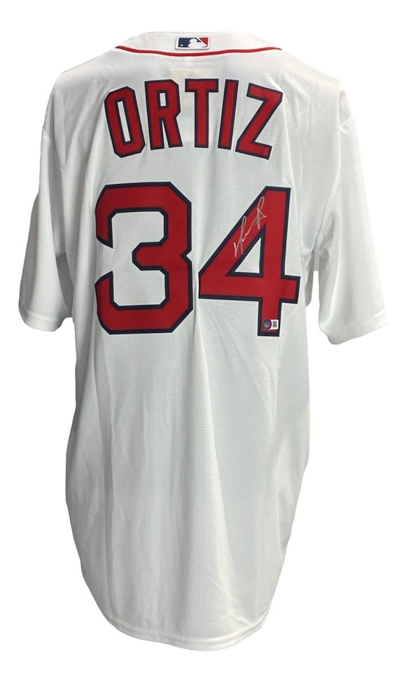 David Ortiz Signed Red Sox White Nike Baseball Jersey - Sports Integrity