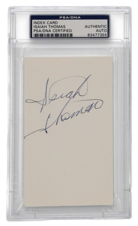 Isiah Thomas Detroit Pistons Signed Slabbed Index Card PSA/DNA - Sports Integrity