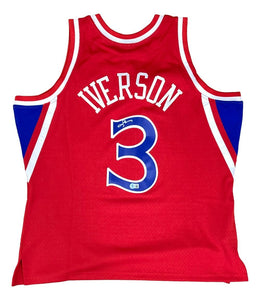 Allen Iverson Signed Philadelphia 76ers 96/97 Red M&N HWC Swingman Jersey BAS - Sports Integrity