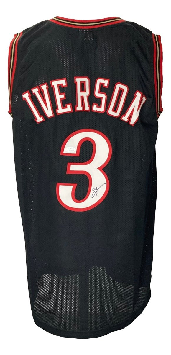 Allen Iverson Signed Custom Black Pro - Style Basketball Jersey JSA - Sports Integrity