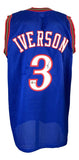 Allen Iverson Philadelphia Signed Blue Basketball Jersey BAS - Sports Integrity