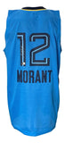 Ja Morant Signed Memphis Light Blue Pro - Style Basketball Jersey BAS - Sports Integrity