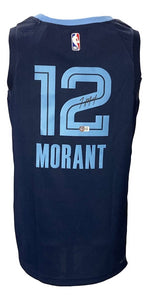 Ja Morant Signed Memphis Grizzlies Navy Blue Nike Swingman Jersey BAS - Sports Integrity